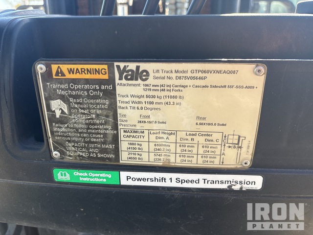 MONTACARGAS 2016 YALE GTP60VX