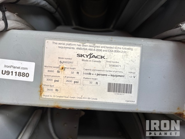 ELEVADOR TIJERA 2012 SKYJACK SJ6832RT