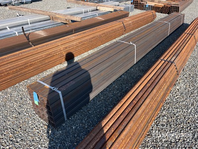 Quantity of (25) 3 in Square Blk 11 Gauge x 20 ft Steel Pijp (Unused)