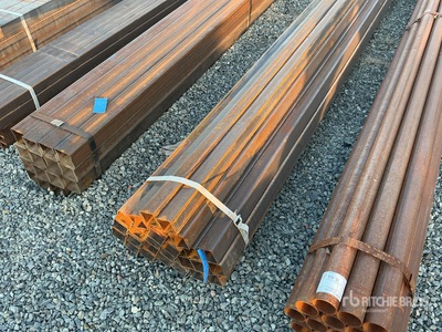 Quantity of (19) 2 7/8 in Square Blk x 21 ft 12 Gauge Steel Pijp (Unused)