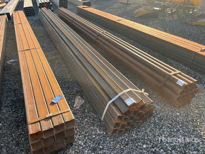 Quantity of (19) 2 7/8 in Square Blk x 21 ft 12 Gauge Steel Tubo (Unused)