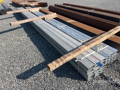 Quantity of (18) 6 in x 2 in 11 Gauge x 25 ft Galvanized Rectangle Tube (Unused)