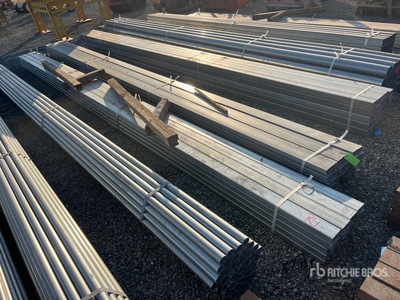 Quantity of (20) 2 in x 4 in 14 Gauge x 26 ft Galvanized Rectangle Tube (Unused)