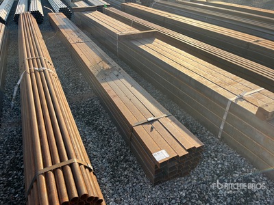 Quantity of (25) 2 in x 3 in Rectangle Blk x 20 ft 16 Gauge Steel (Unused)