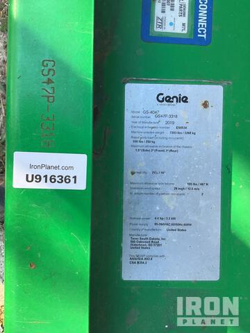 ELEVADOR TIJERA 2019 GENIE GS4047