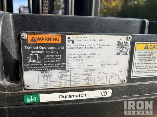 MONTACARGAS 2019 HYSTER S50FT