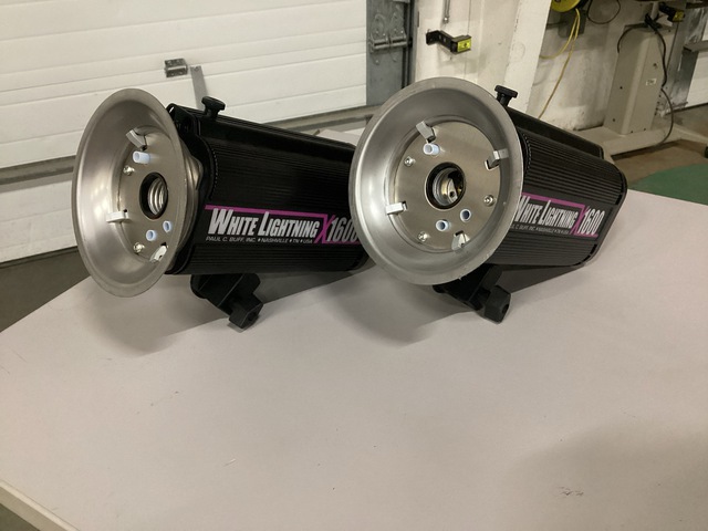 (2) Paul C. Buff White Lightning X1600 Studio Strobe Lights