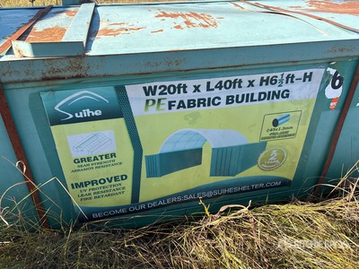 20 ft x 40 ft x 6 ft 6 in Fabric Building Bâtiment d'entreposage (Unused)