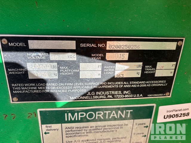 ELEVADOR TIJERA 2015 JLG 4069LE