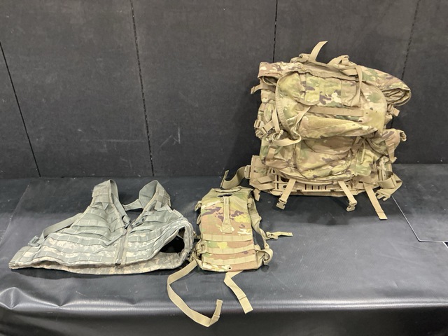 (29) Load Carriers, (3) Field Packs, (85) Hydration Carriers & Assorted Items