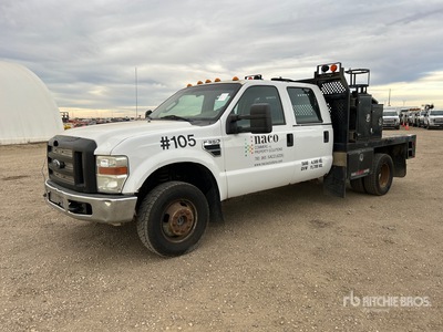 2008 Ford F-350 XL 4x4 Crew Cab Ciężarówka z płaską platformą