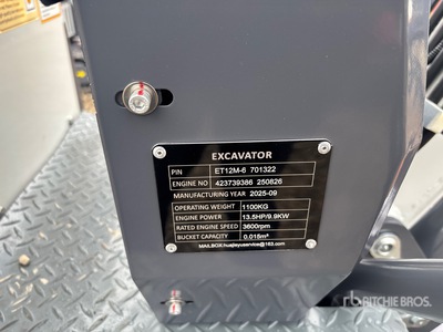 2025 BTTL BTTL12 Mini Excavadora (Unused)