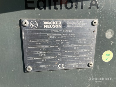 2019 Wacker Neuson DV60 Dumper