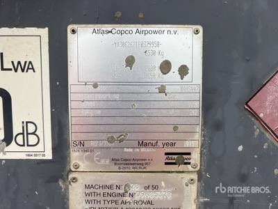 2015 Atlas Copco XAHS447 Mobile 25000 L Compresseur A Air Air Compressor