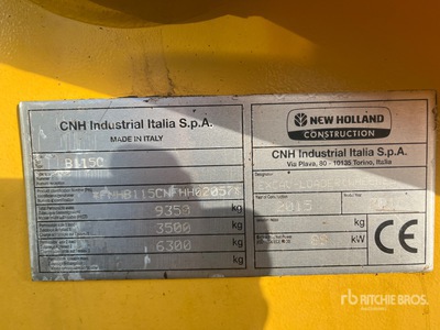 2015 New Holland B115C 4x4 Backhoe Loader