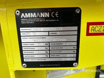 2023 Ammann ARS 70 St5 Smooth Drum Compactor (Unused)