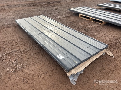 Quantity of 8 ft Black Steel Roofing Sheets (Unused)