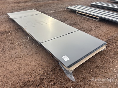 Quantity of 10 ft Black Metal Roofing Sheet Blanks (Unused)