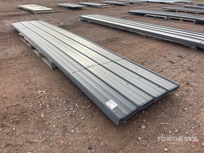 Quantity of 16 ft Black Metal Roofing Sheets (Unused)