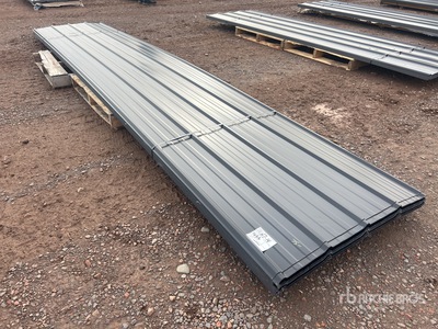 Quantity of 16 ft Black Metal Roofing Sheets (Unused)