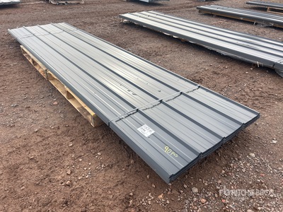 Quantity of 12 ft Black Metal Roofing Sheets (Unused)