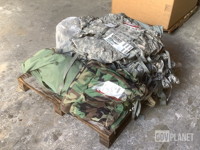 (12) Assault Packs, (8) Duffel Bags, (1) Flyer's Helmet Bag & Assorted Items