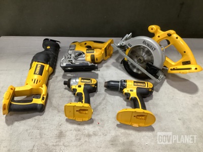 (5) Assorted Dewalt Battery Operated Tools