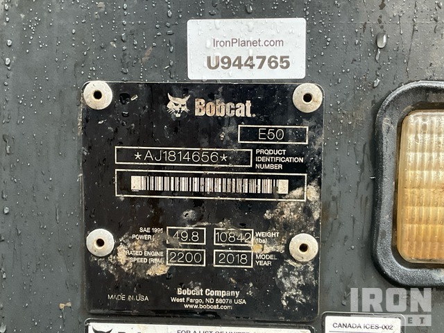 EXCAVADORA 2018 BOBCAT E50