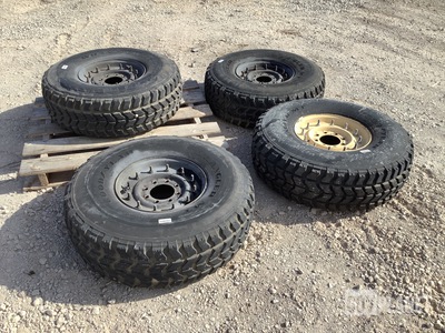(4) Goodyear 37 x 12.50R16.5 Tires w/Wheels