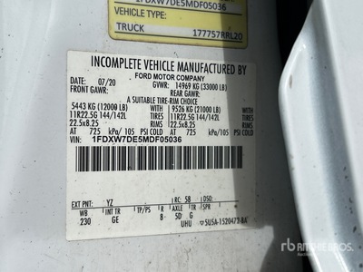 2021 Ford F-750 4x2 Autocarro officina