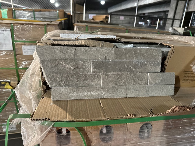 Quantity of (10) Pallets of Mosaic Split Stone Sierra Gray Tile (Unused)