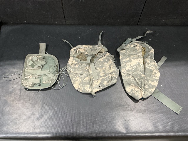 (120) Sustainment Pouches, (80) Packs, (26) Pouch Assemblies & Assorted Items