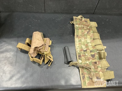 (26) Baton Holders, (58) Assault Panels, (4) Pistol Holsters & Assorted Items