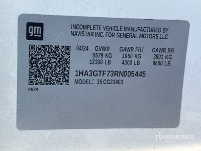 2024 GMC G3500 Cutaway Van 4x2 Autocarro frigorifero