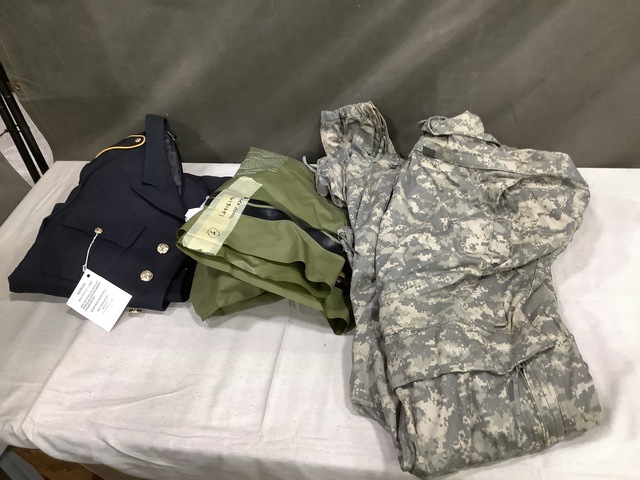 (12) Men's Coats, (2) Crewman Coveralls, (5) Liners & Assorted Items
