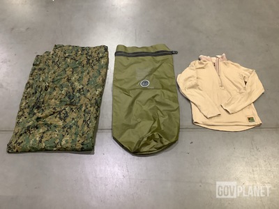 (38) Tarpaulins, (30) Clothing Bags & (11) Cold Weather Shirts
