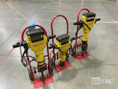 (3) Bosch Brute Breaker Hammers w/Carts