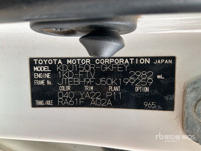 2018 Toyota Prado 150R 4x4 Véhicule utilitaire sport