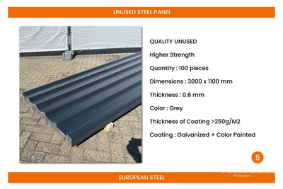 Quantity of (100) Roofing Sheets (Unused)