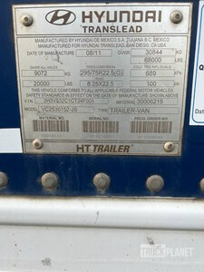 2012 Hyundai Translead 53' Tandem axle Van 53 ft T/A Remolque de furgoneta