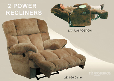 Quantity of (2) Catnapper Cloud 12 Power Lay Flat Chaise Recliner Chair