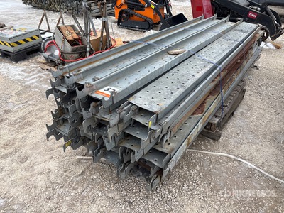 Quantity of (63) Pallets of 10 ft steel hook planks Gerüst