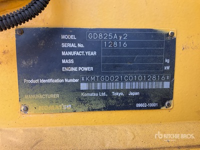2012 Komatsu GD825A-2 Motor Grader