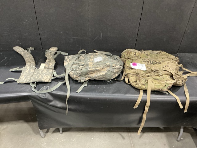 (1) Enhanced Frame Shoulder Strap, (8) Field Packs & Assorted Items