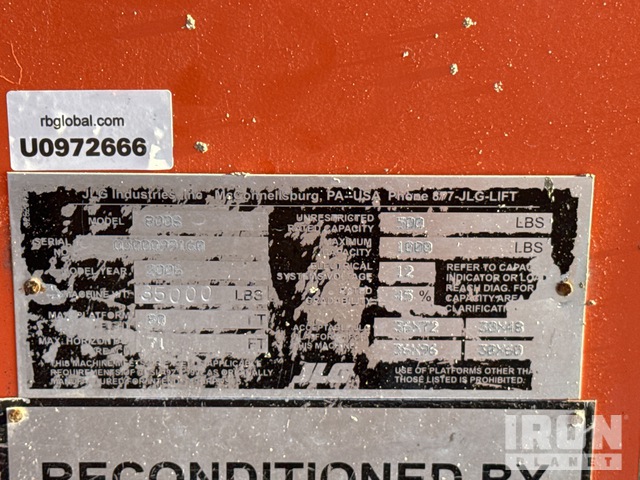 ELEVADOR TELESCóPICO 2006 JLG 4WD 800S