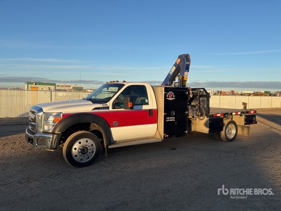2012 PM 6024 5620 lb Articulated Boom on 2012 Ford F-550 XLT 4x4 Extended Cab Boom Truck