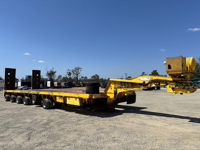 1997 Drake 6 Rows of 8 Hydraulic Widening Steerable Platform w/ 2008 Hydraulic Steerable Gooseneck & End Ramp Module Low Loader 1997 Drake 6 Rows of 8 Hydraulic Widening Steerable Platform w/ 2008 Hydraulic Steerable Gooseneck & End Ramp Module Low Loader