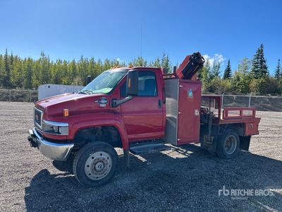 2002 Palfinger PK4501 Knuckle Boom on 2005 GMC C4500 4x4 Crane Truck