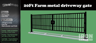 Steelman Metal Driveway Gate (Unused)