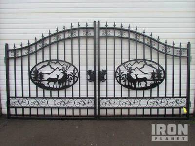 Greatbear 14ft Bi-Parting Wrought Iron Gate with " (Unused)